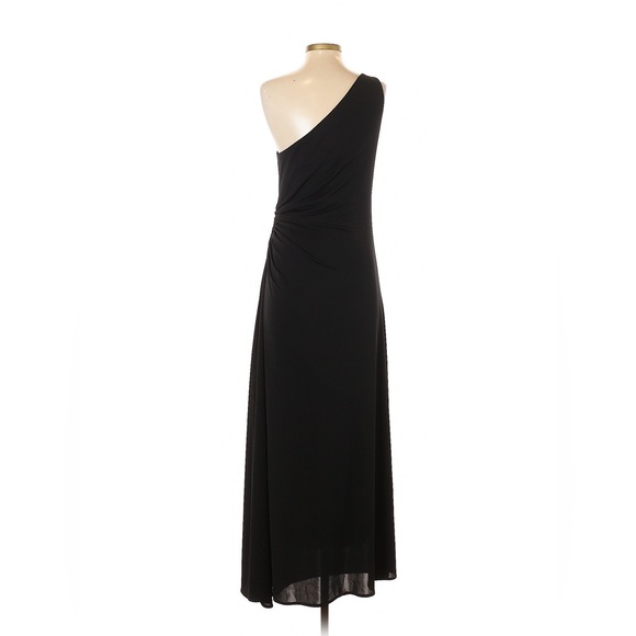 BARI JAY Size 7-8 black one shoulder long dress in excellent condition - Picture 2 of 4